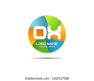 Letter OX Modern Shape Logo Design Template Element