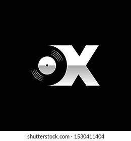 Letter OX with Negative Space Vinyl - Logo for DJ or Record