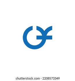 Buchstabe mit einfachem, rundem geometrischem Logo, Vektorgrafik 