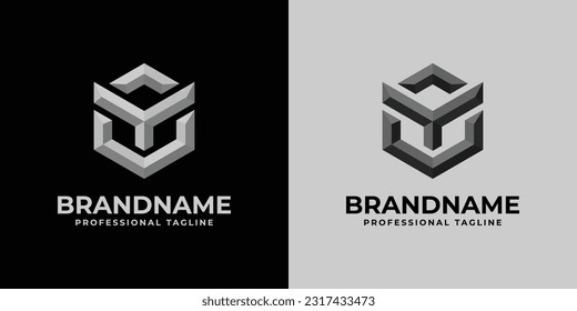 Letter OY or YO Polygonal Logo, suitable for any business with OY or YO initials.