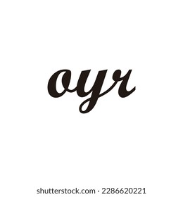 Letter oyr connect geometric symbol simple logo vector