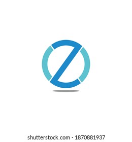 letter oz circle geometric simple design logo vector