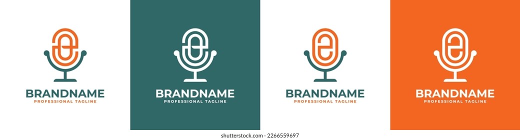 Letter OZ or ZO Podcast Logo, suitable for any business related to microphone with OZ or ZO initials.