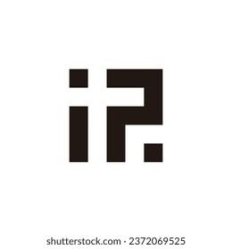 Letter i P 2 square geometric symbol simple logo vector