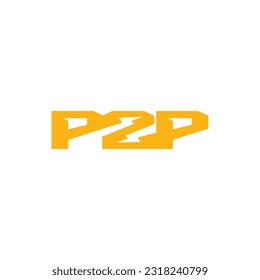 
Letter P 2 P thunder logo icon vector template.eps