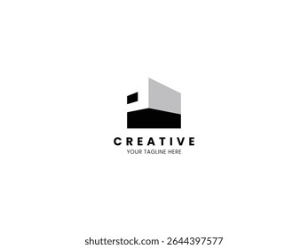 Letter P 3D building logo for your brand