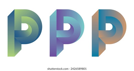 P 3D Logo Vector Vektor-Symbol-Vorlage. 3D P Logo Vektor