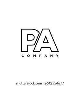 Letter P and A, PA logo design template. Minimal monogram initial based logotype.