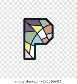 
Letter P abstract colorful logo