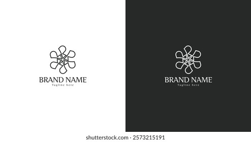 Letter ''P'' Abstract Floral Logo Design A sleek and stylish logo featuring a symmetrical floral-inspired pattern, ideal for luxury, beauty, wellness, or creative industries. 