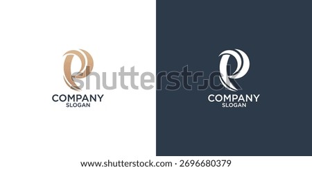 letter p abstract geometry logo vector design	