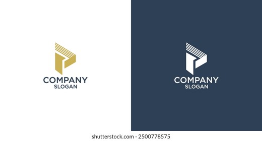 letter p abstract geometry monogram logo vector design