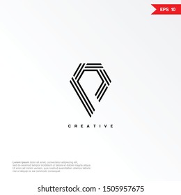 Letter P abstract line logo design template. Colorful creative sign. Universal vector icon. Modern logotype symbol