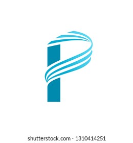 letter p abstract logo design