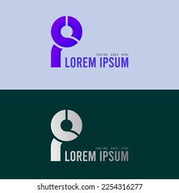letter p abstract logo with gradient color blend, simple and elegant