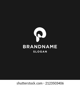 Letter p abstract logo icon flat design template 