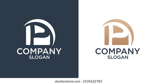 letter p abstract monogram logo design vector