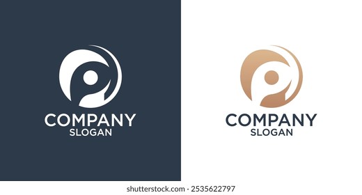 Vector de diseño de logotipo de monograma abstracto de letra P