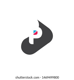 letter p abstract negative space design symbol logo vector