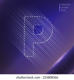 Letter P - Abstract optical illusion letters on space background