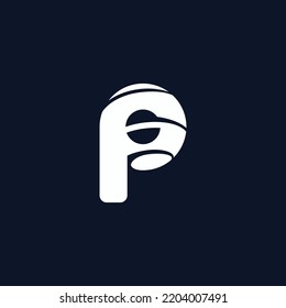 Plantilla de ilustración de vector de diseño del logotipo del planeta abstracto de la letra P