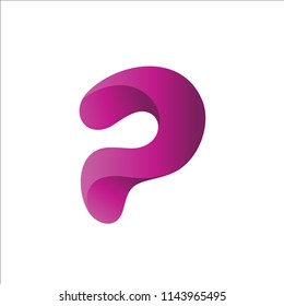 Letter P Abstract Shape Logo Template