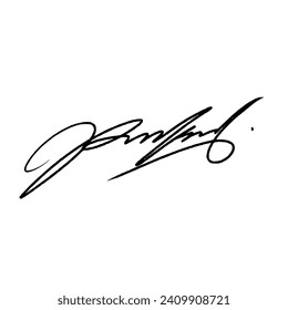 Letter P abstract signature idea. Vector illustration with black writing and transparent background.