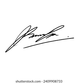 Letter P abstract signature idea. Vector illustration with black writing and transparent background.