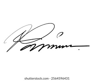 Letter P abstract signature idea for documents. Vector with transparent background or alpha channel.