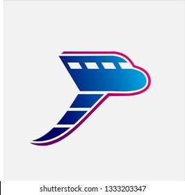 Letter P Airplane Logo