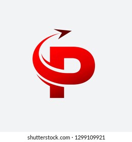 Letter P Airplane vector