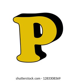 letter P, alphabet, 3D icon. Element of 3D color alphabet for mobile concept and web apps. Detailed letter P, alphabet, 3D icon can be used for web and mobile