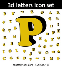Letter p, alphabet, 3d icon. 3D words, letters icons universal set for web and mobile
