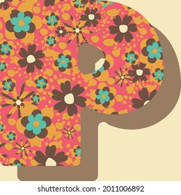 Letter P from the alphabet vector seamless repeat