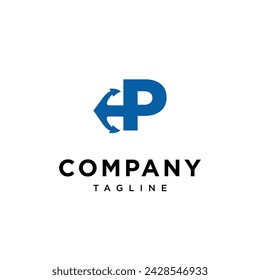 Letter P Anchor logo icon vector template.eps