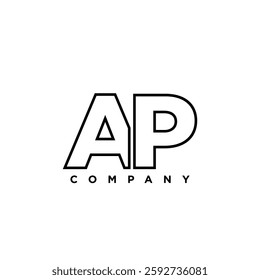Letter A and P, AP logo design template. Minimal monogram initial based logotype.