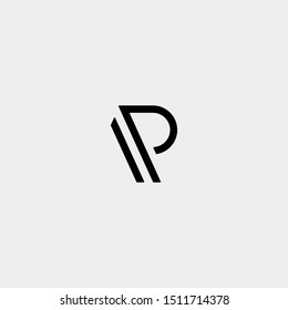 Letter P AP Monogram Logo Design Minimal