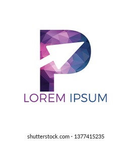 Letter P With Arrow Initial Logo Design. Business and technology logo design template.