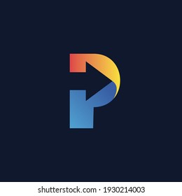 Letter P And Arrow Logo