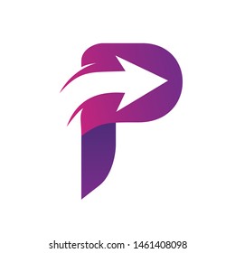 Letter P With Arrow Logo Design
