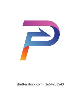 Letter p arrow logo design