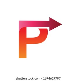 
Letter p arrow logo design