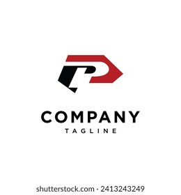 Letter P arrow logo icon vector template.eps