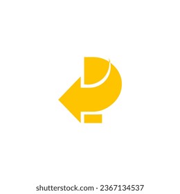  letter p arrow logo vector image