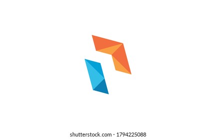 letra P y tecnología de flecha logo diseño de logotipo vectorial idea gráfica creativa