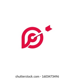 Letter P with arrow vector logo. Suitable for marketing and business.