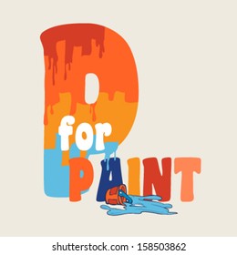 Letter P Artwork, vector illustration 
