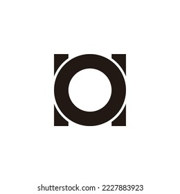 Letra P, b, d y símbolo geométrico q símbolo simple vector de logotipo