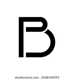 Letra p b d con forma de línea simple creativa moderna plantilla de logotipo de monograma