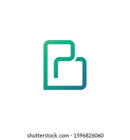 Letter P B Line Logo Design Vector